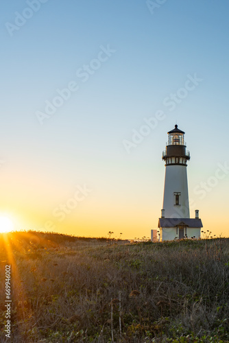Sunset at Yaquina Head Lighthouse, Newport, Oregon USA