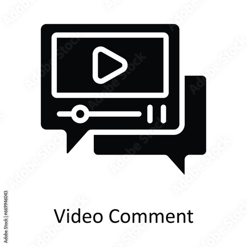 Video Comment vector solid  Design illustration. Symbol on White background EPS 10 File 