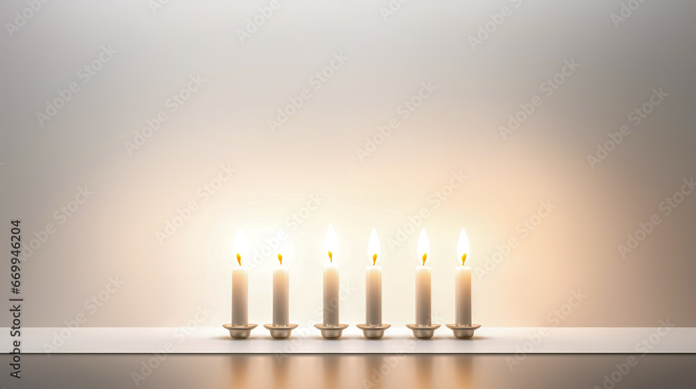 Cozy background with set of burning candles, banner design. Cozy background with set of burning candles, banner design.