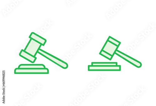 Gavel icon set. judge gavel icon vector. law icon vector. auction hammer