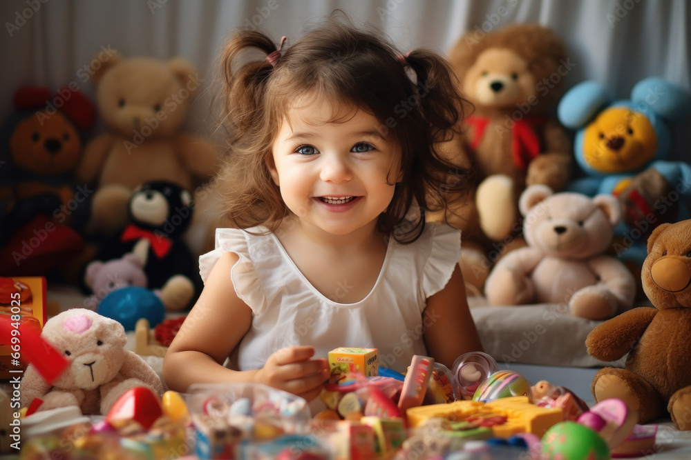 cute indian little girl playing with different toys cute indian little girl playing with different toys