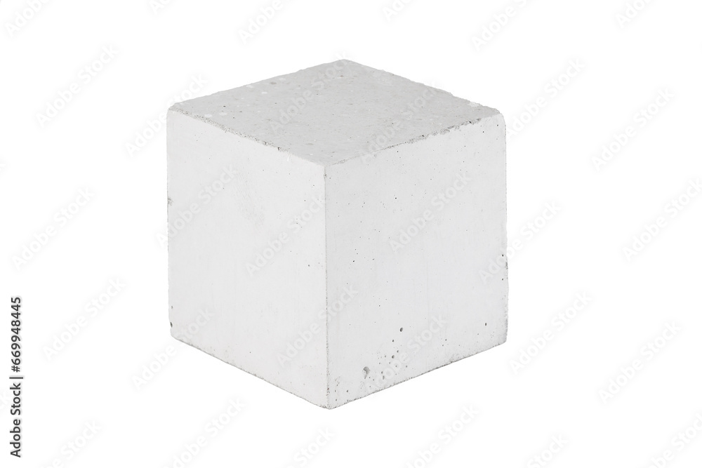 Product podium made from concrete cube on white isolated background Product podium made from concrete cube on white isolated background