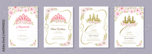 cinderella invitation. Invitation to the princess's birthday party. Template for baby shower invitation. It is a girl
