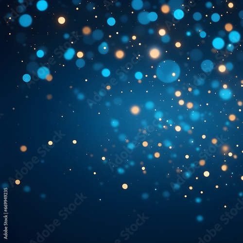 Christmas blue bokeh background. Generative AI