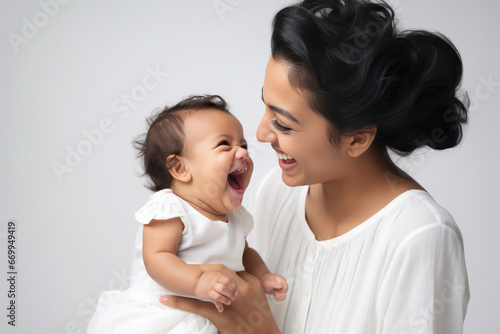 indian mother with a small child