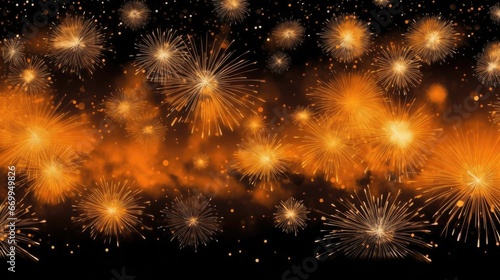 Fireworks on night sky background.