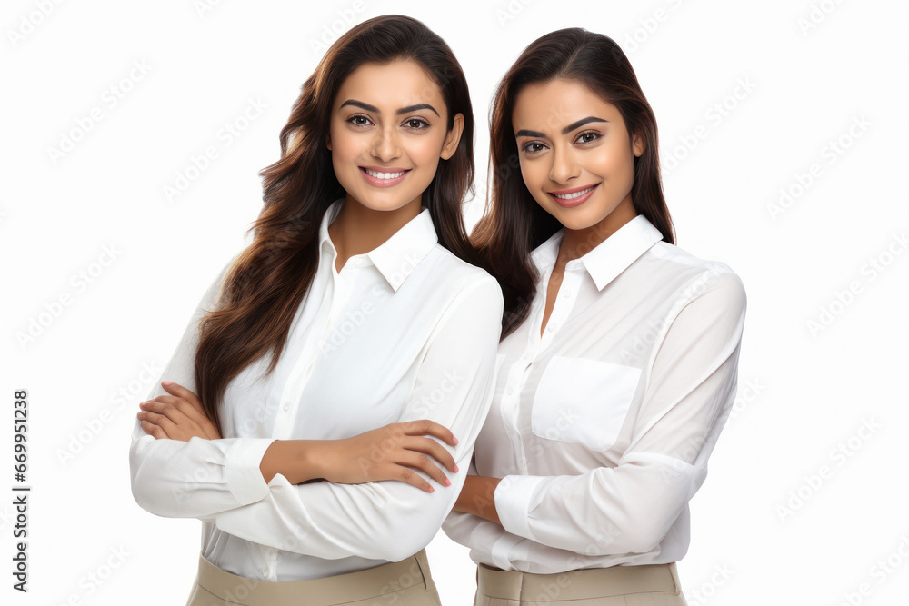 Beautiful indian businesswomen on white background Beautiful indian businesswomen on white background