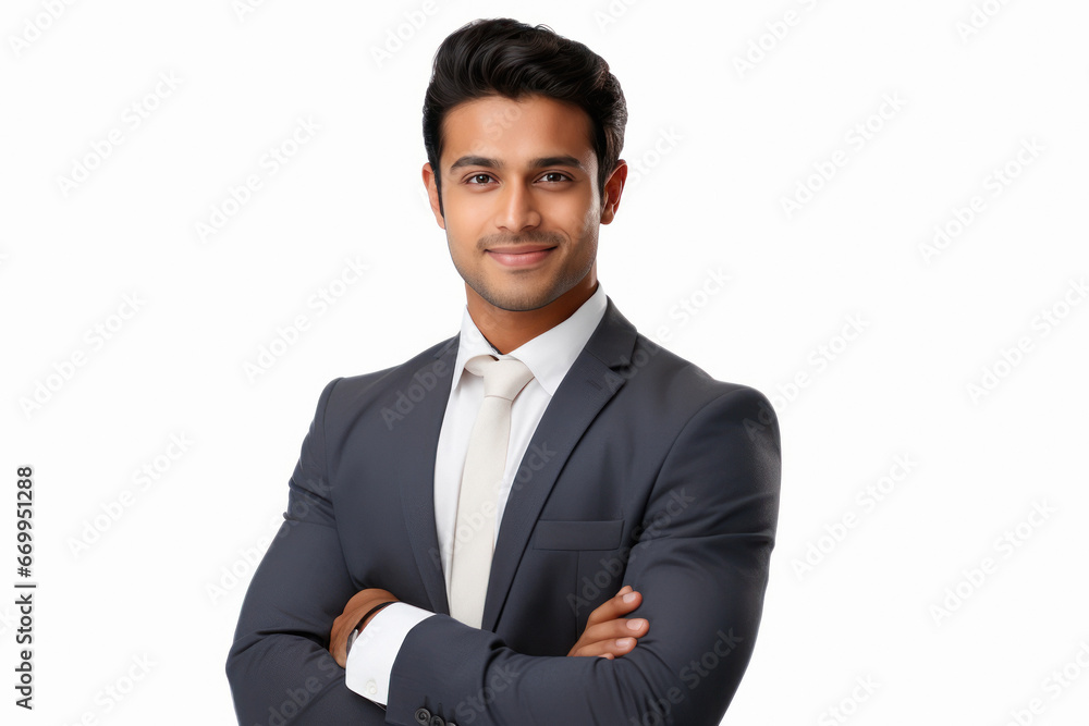 Indian businessman standing with hands folded Indian businessman standing with hands folded