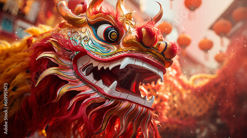Chinese dragon as a character for the dragon dance