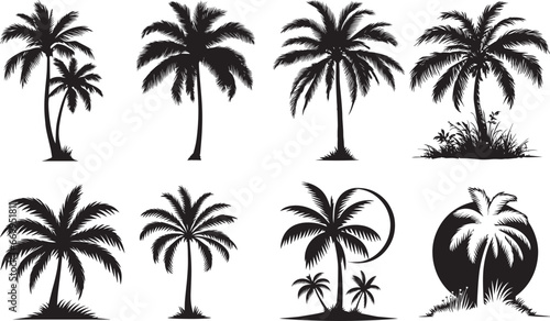 palm tree EPS, palm tree Silhouette, palm tree Vector, palm tree Cut File, palm tree Vector © Milan