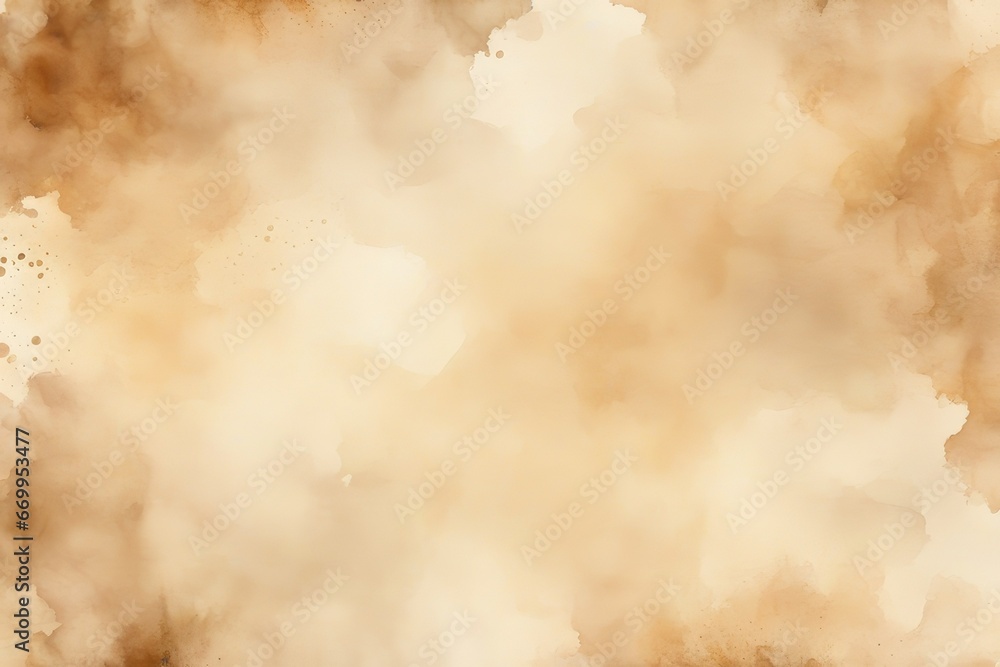 Obraz premium light brown abstract watercolor pattern paper beige color art background for design dirty grungy
