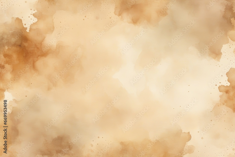 Obraz premium light brown abstract watercolor pattern paper beige color art background for design dirty grungy