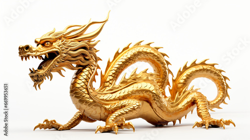 Chinese golden dragon on a white background © Daniel