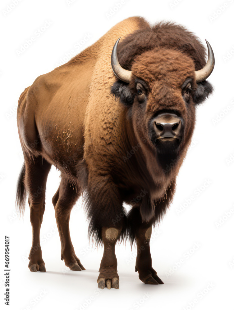 Bison Studio Shot Isolated on Clear White Background, Generative AI Bison Studio Shot Isolated on Clear White Background, Generative AI