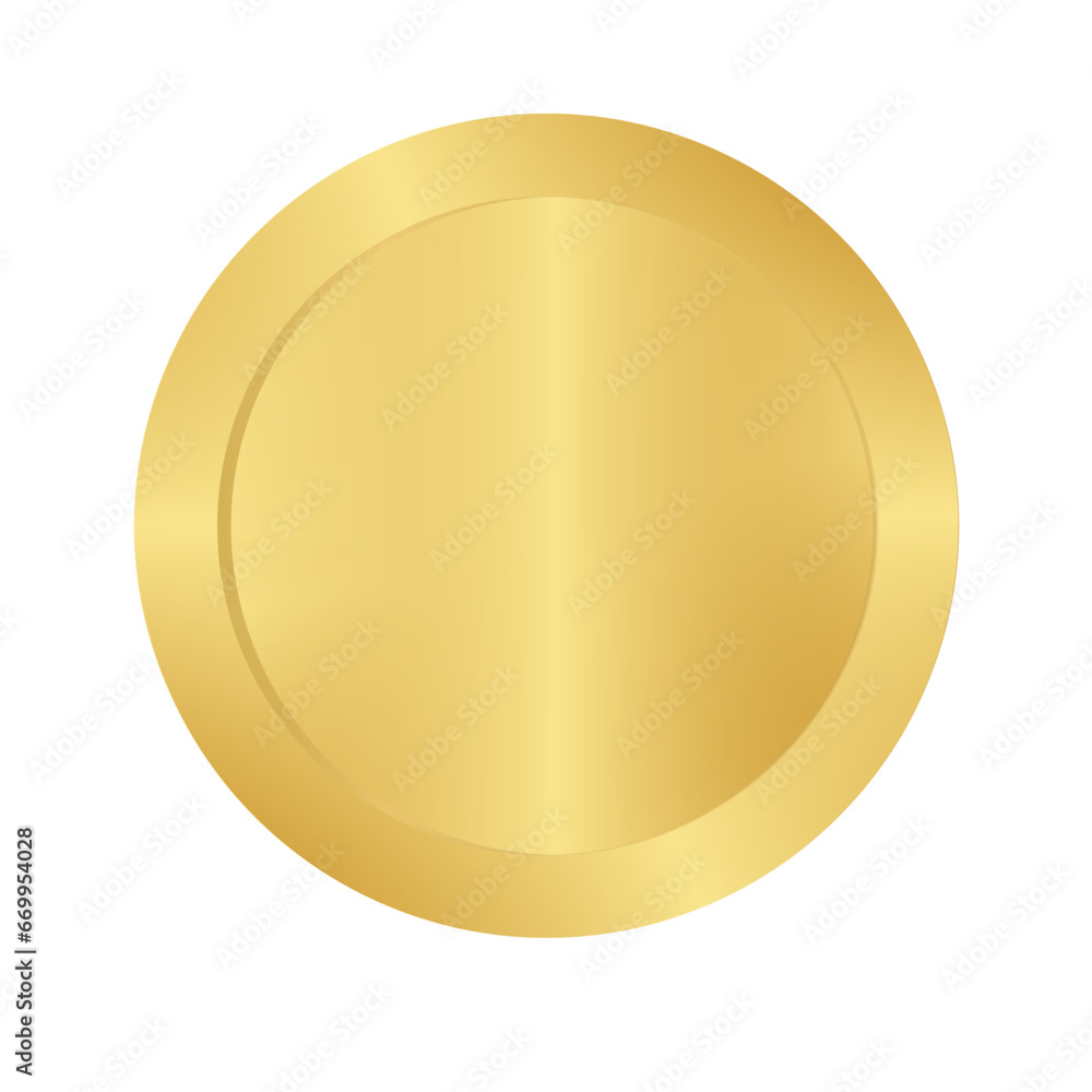 Coin. Golden Coin. Saving, Investment and Wealth Concept. Vector Illustration. 