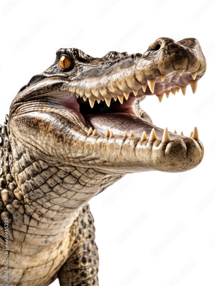 Crocodile Studio Shot Isolated on Clear Black Background, Generative AI Crocodile Studio Shot Isolated on Clear Black Background, Generative AI