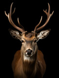 Deer Studio Shot Isolated on Clear Black Background, Generative AI