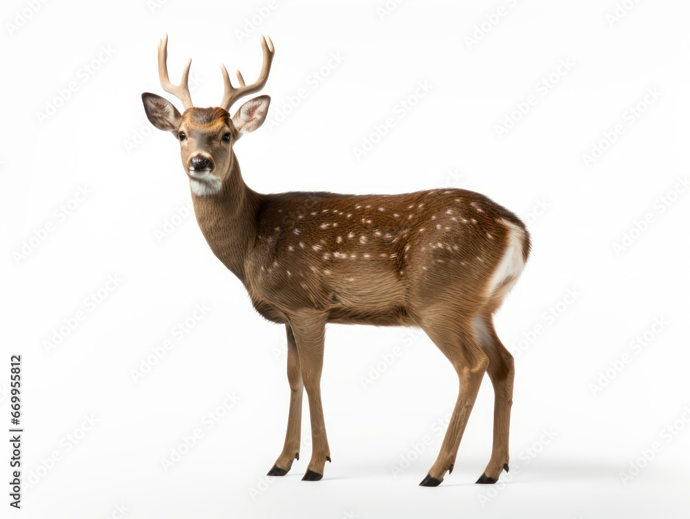 Deer Studio Shot Isolated on Clear White Background, Generative AI Deer Studio Shot Isolated on Clear White Background, Generative AI