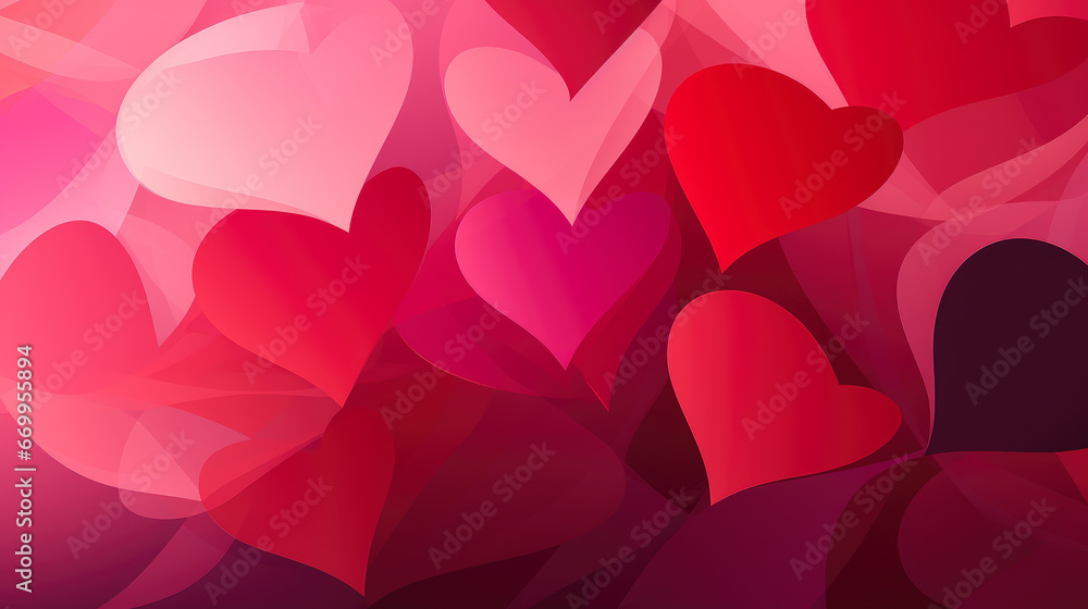 Valentine's day background with red hearts.