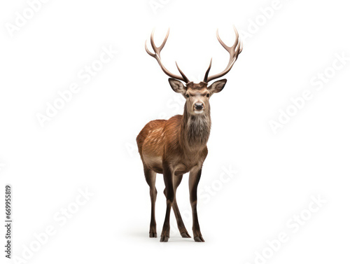 Deer Studio Shot Isolated on Clear White Background  Generative AI