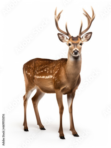 Deer Studio Shot Isolated on Clear White Background  Generative AI