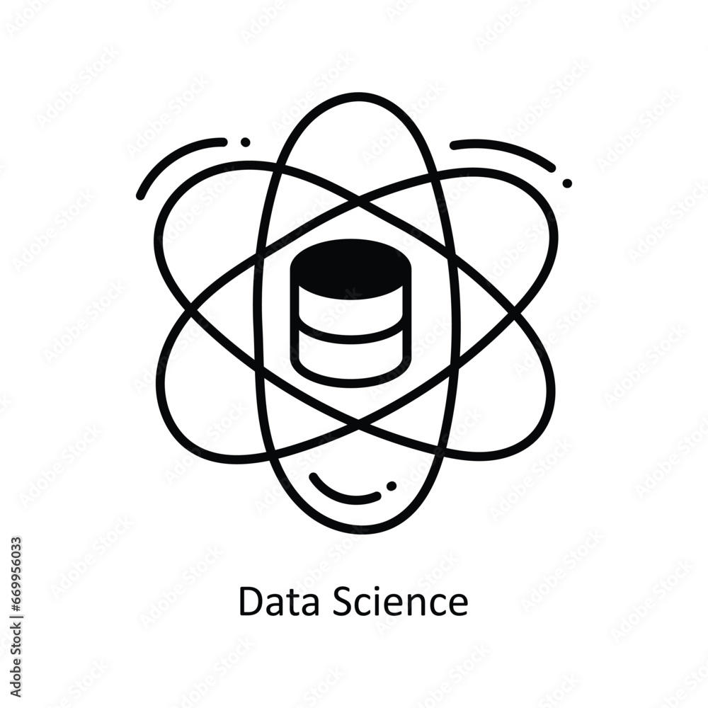Data Science doodle Icon Design illustration. Networking Symbol on ...