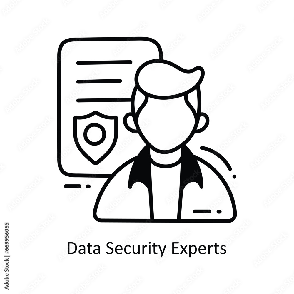 Obraz premium Data Security Experts doodle Icon Design illustration. Networking Symbol on White background EPS 10 File