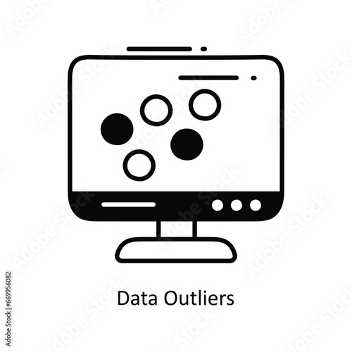 Data Outliers doodle Icon Design illustration. Networking Symbol on White background EPS 10 File