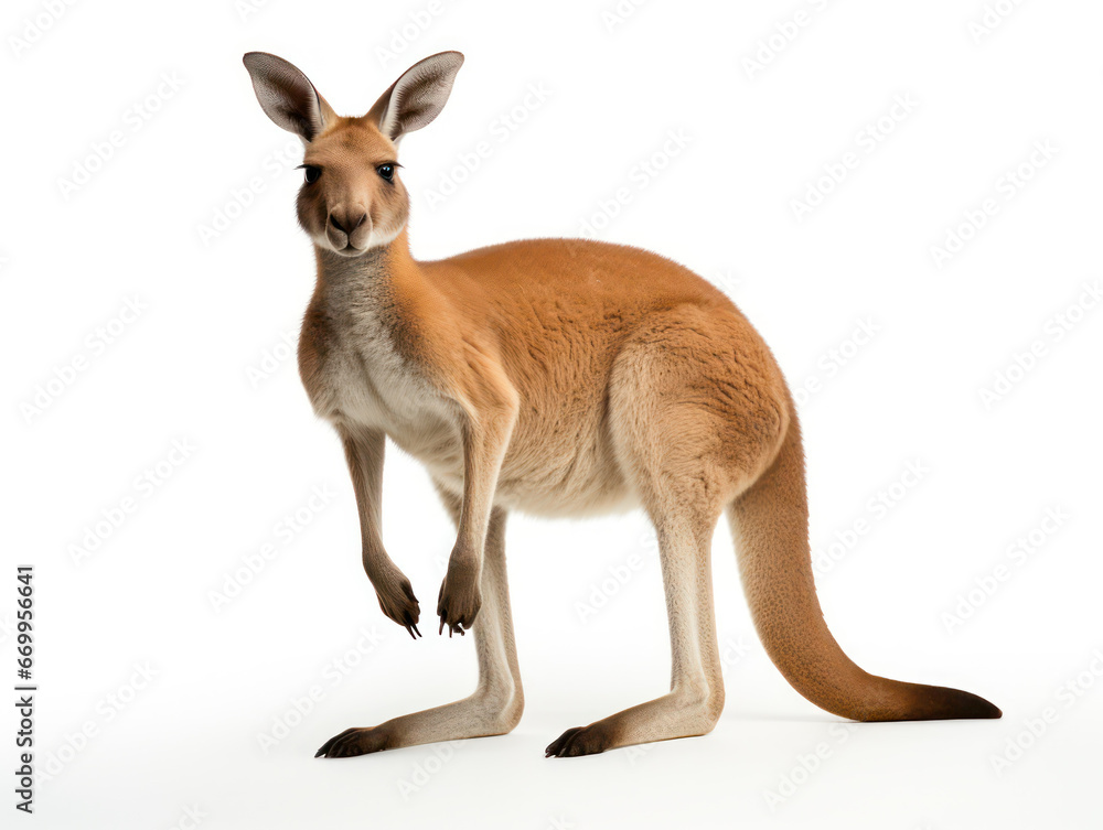 Fototapeta premium Kangaroo Studio Shot Isolated on Clear White Background, Generative AI