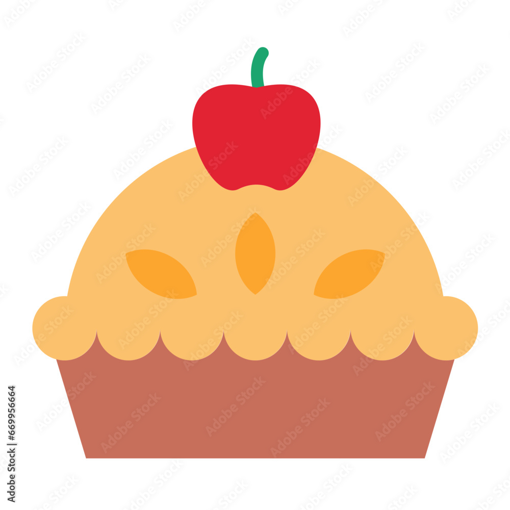 Vector Design Apple Pie Icon Style Vector Design Apple Pie Icon Style