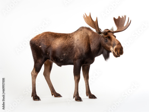 Wallpaper Mural Moose Studio Shot Isolated on Clear White Background, Generative AI Torontodigital.ca