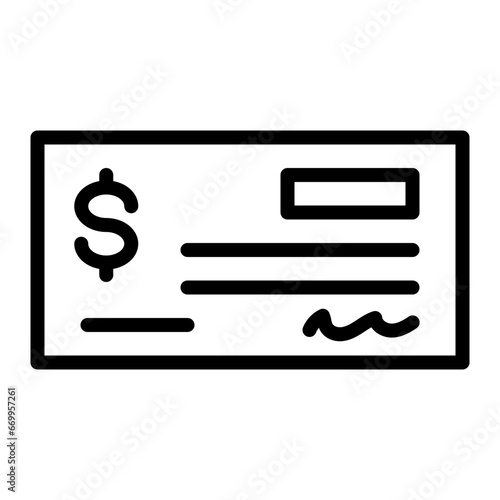 Bank check Icon Design 