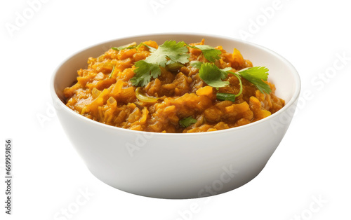 Traditional Indian Baingan Bharta on transparent background