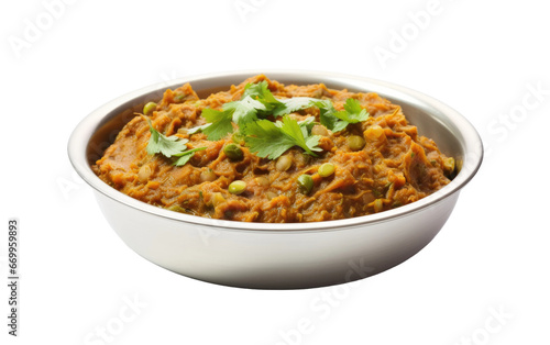 Spicy Mashed Brinjal Specialty on transparent background