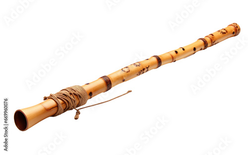 Traditional Bamboo Bansuri Flute on transparent background