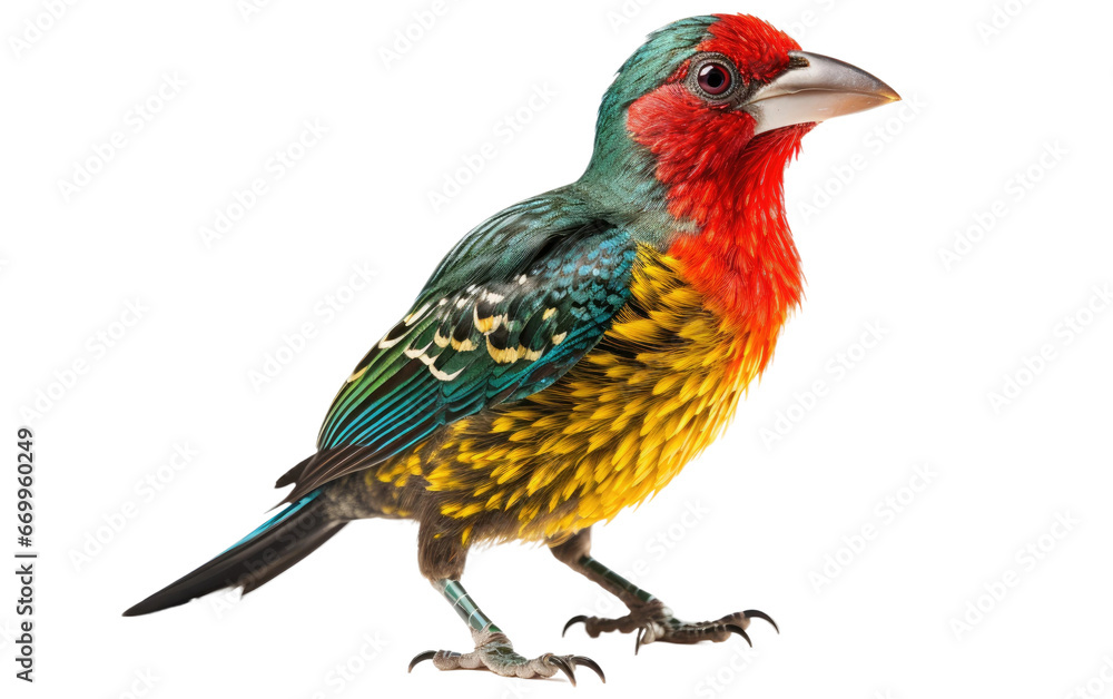 Colorful Barbet Bird Species on transparent background