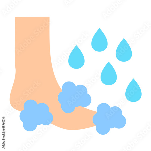 Vector Design Washing Foot Icon Style