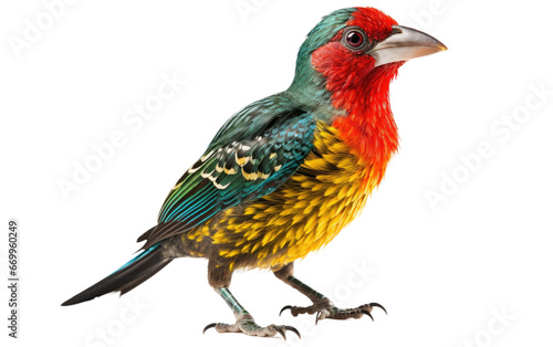 Colorful Barbet Bird Species on transparent background