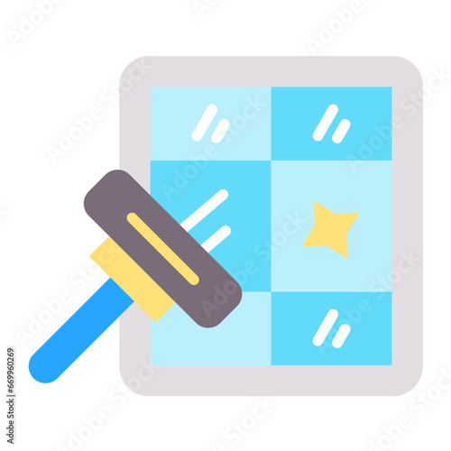 Vector Design Cleaning Window Icon Style
