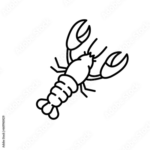 Lobster food icon. Outline lobster food vector icon for web design isolated on white background