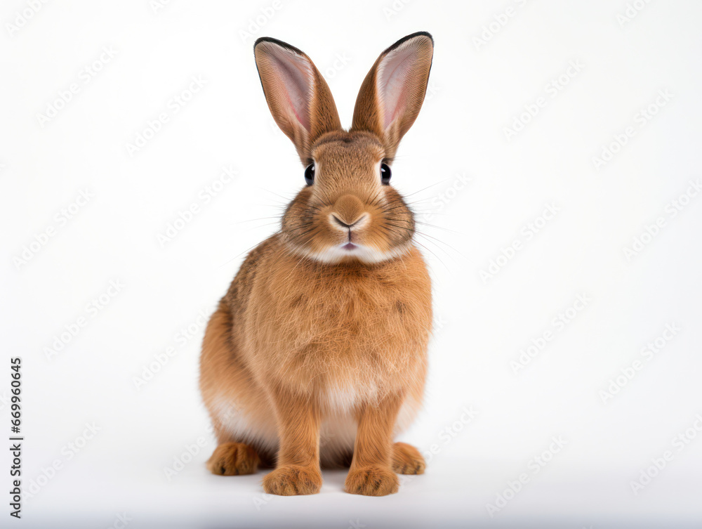 Rabbit Studio Shot Isolated on Clear White Background, Generative AI Rabbit Studio Shot Isolated on Clear White Background, Generative AI