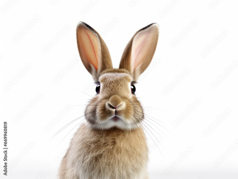 Fototapeta premium Rabbit Studio Shot Isolated on Clear White Background, Generative AI