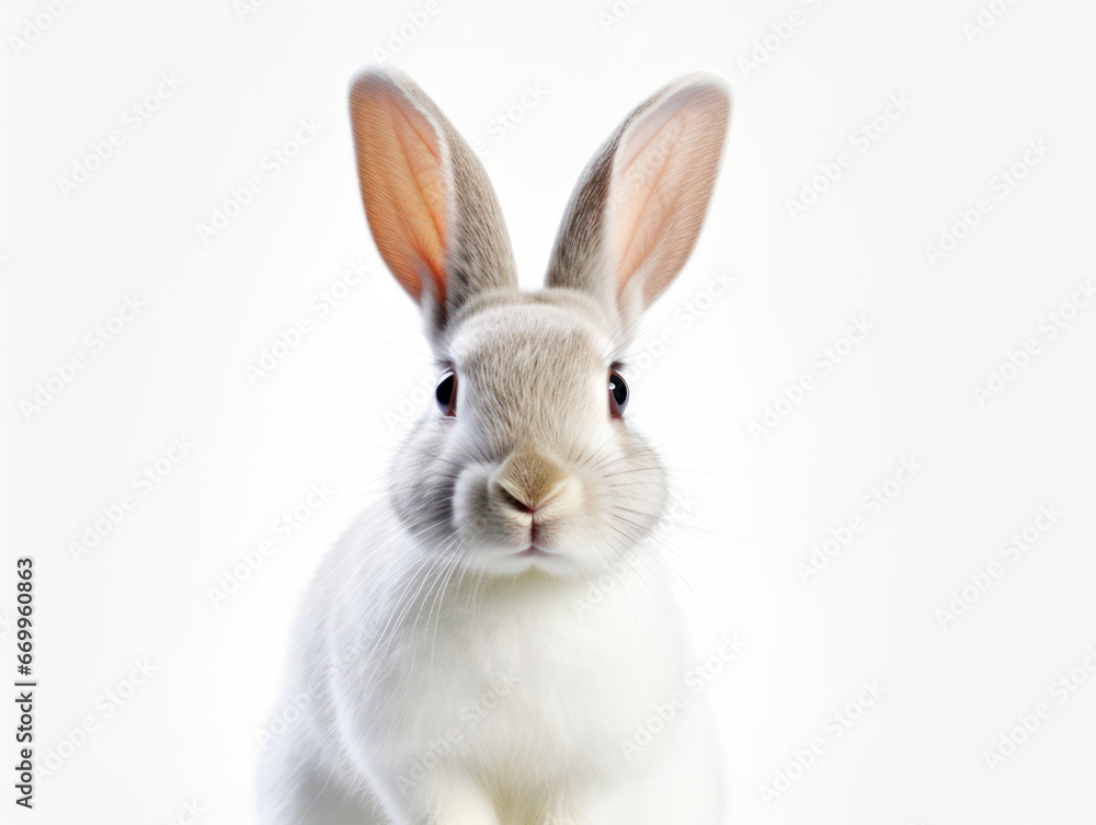 Rabbit Studio Shot Isolated on Clear White Background, Generative AI Rabbit Studio Shot Isolated on Clear White Background, Generative AI