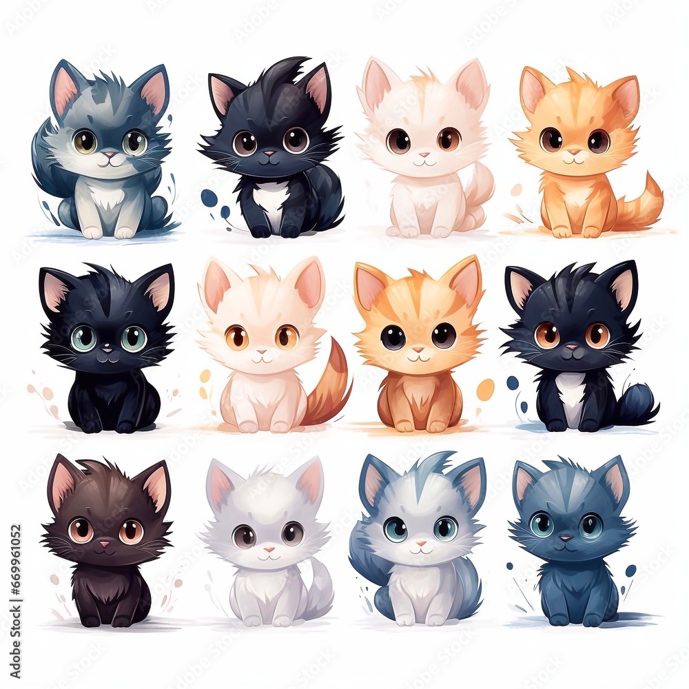 set of cats, generative Ai set of cats, generative Ai