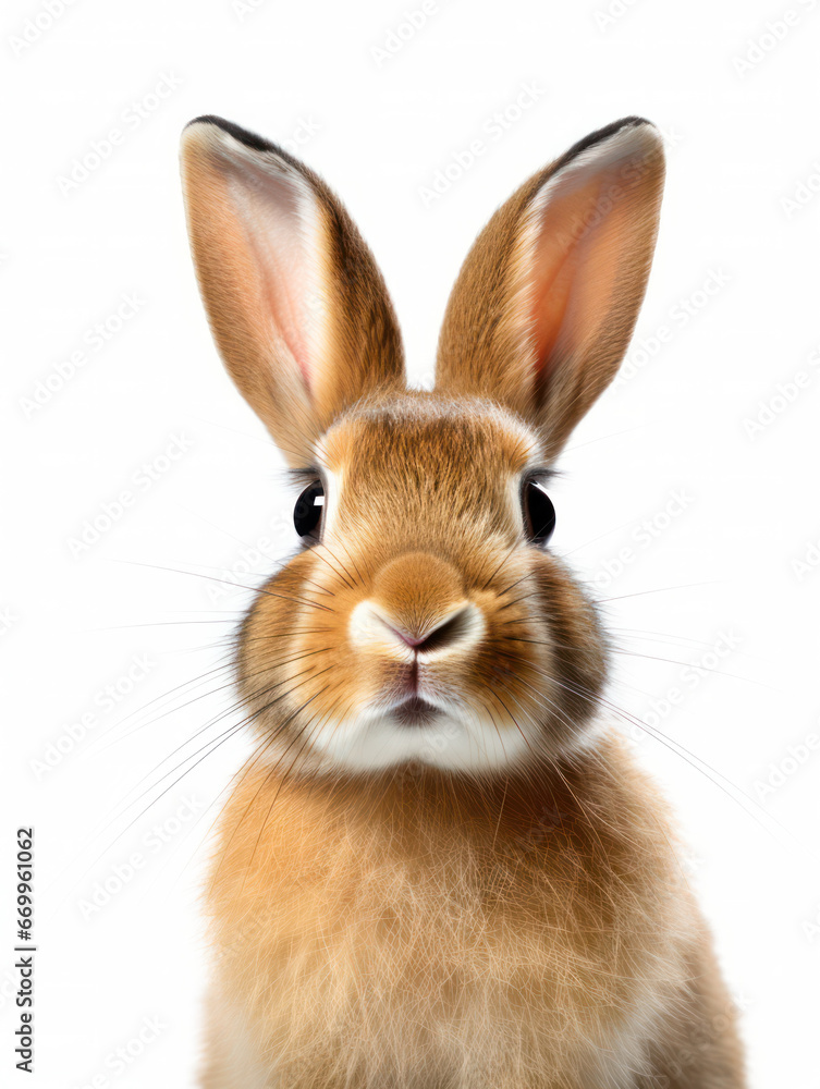 Fototapeta premium Rabbit Studio Shot Isolated on Clear White Background, Generative AI