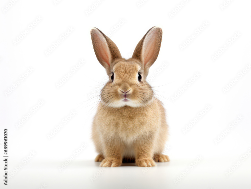 Rabbit Studio Shot Isolated on Clear White Background, Generative AI Rabbit Studio Shot Isolated on Clear White Background, Generative AI