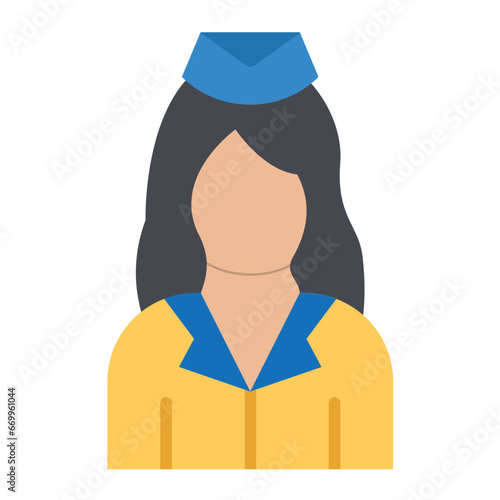 Flight Attendant Icon Style