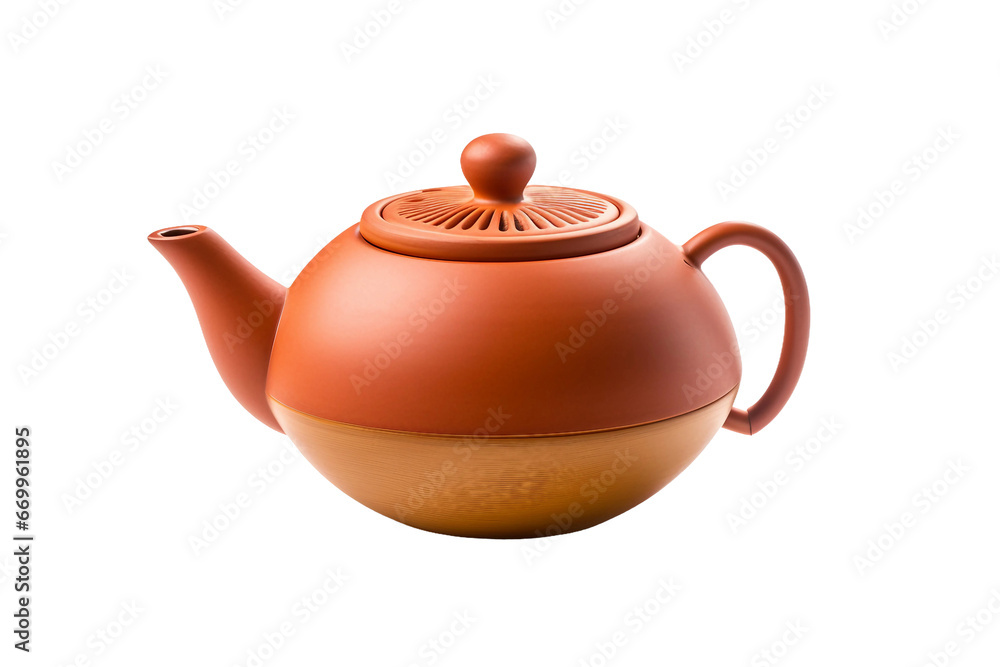 A Pot of Freshly Brewed Chinese Tea on transparent background.