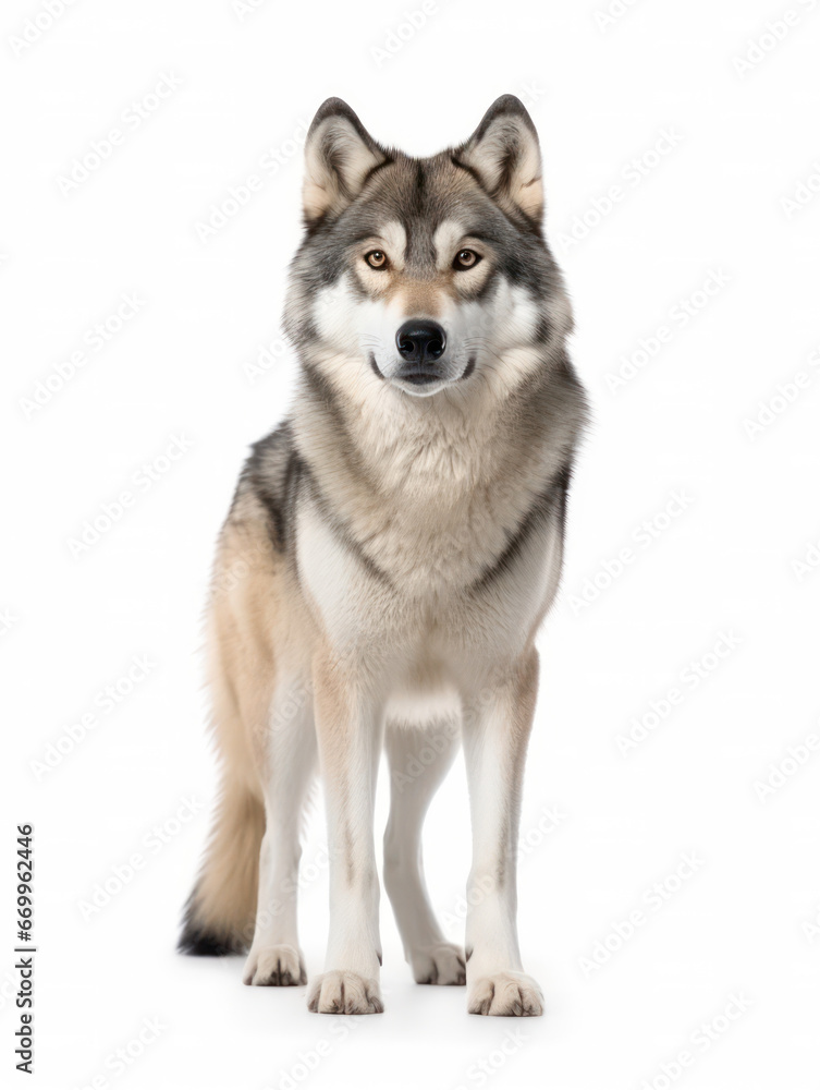 Wolf Studio Shot Isolated on Clear White Background, Generative AI Wolf Studio Shot Isolated on Clear White Background, Generative AI