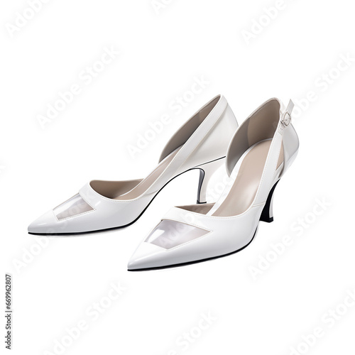 Women High heel shoes on transparent png. Ai generative.